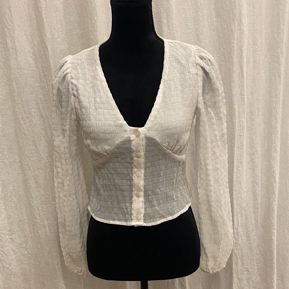 Sophie Rue Elegant White Button-Up Women's‎ Top
